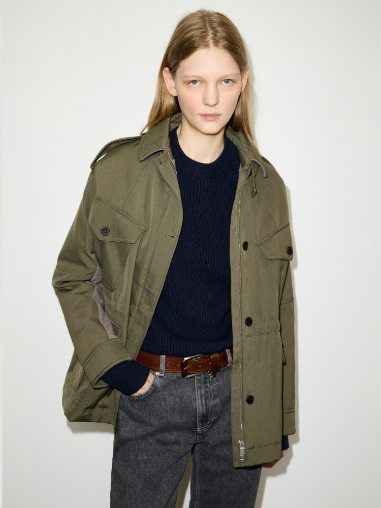 Padded gabardine field jacket - KAKI - MAX&Co.