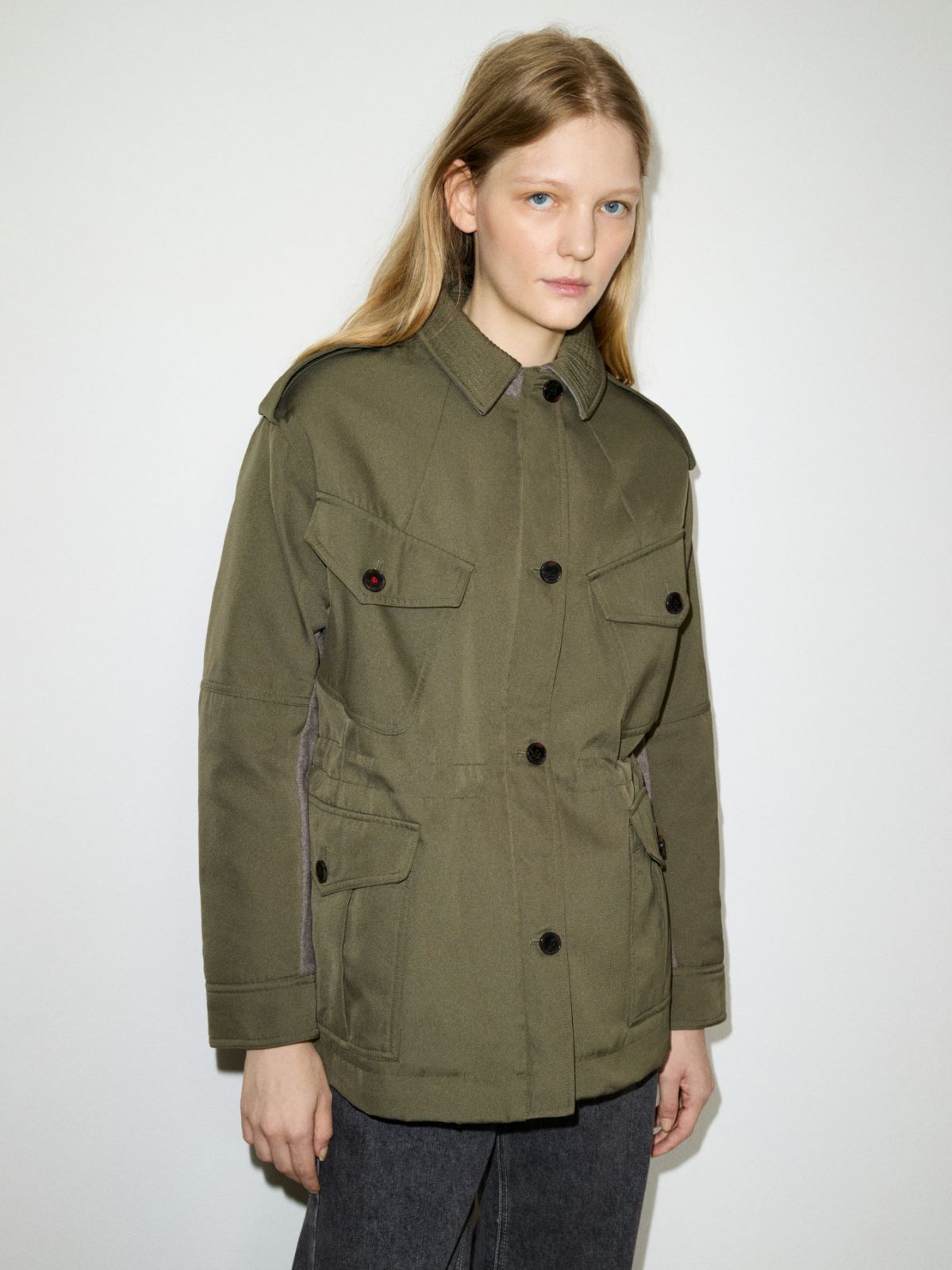 Padded gabardine field jacket - KAKI - MAX&Co. - 4