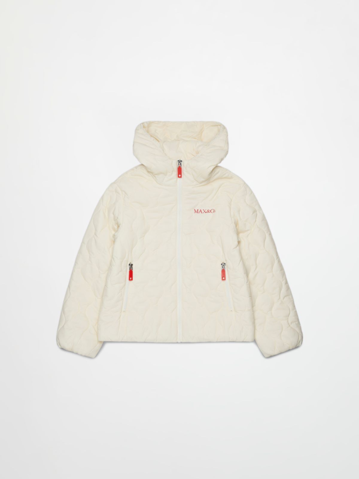 Padded jacket with printed logo KID - WOOL WHITE - MAX&Co.