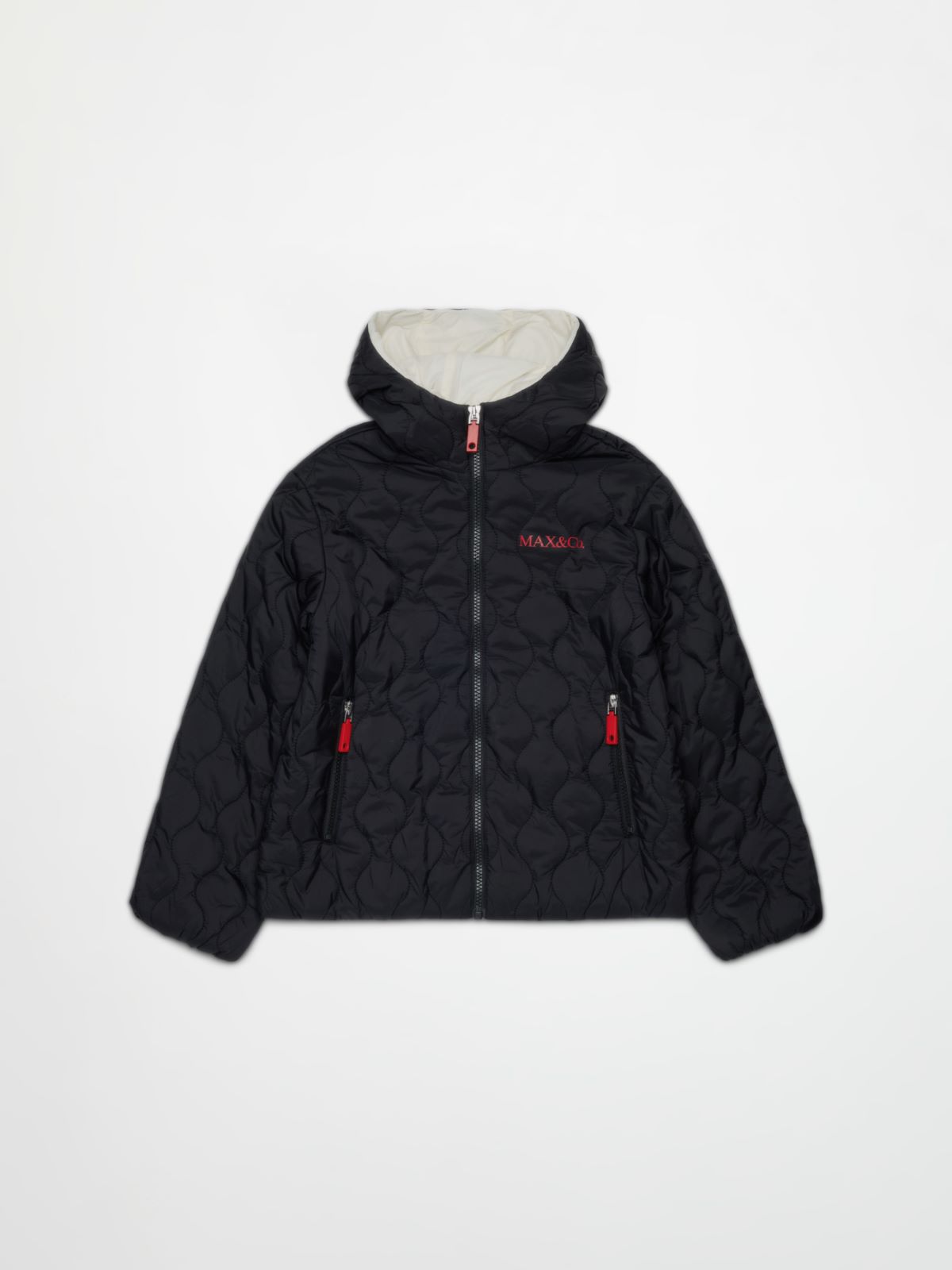 Padded jacket with printed logo KID - BLACK - MAX&Co.