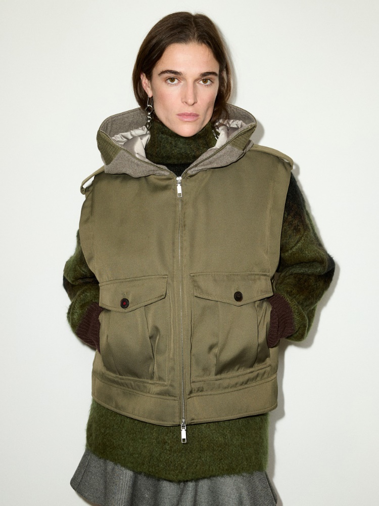 Hooded gabardine gilet - MAX&Co.