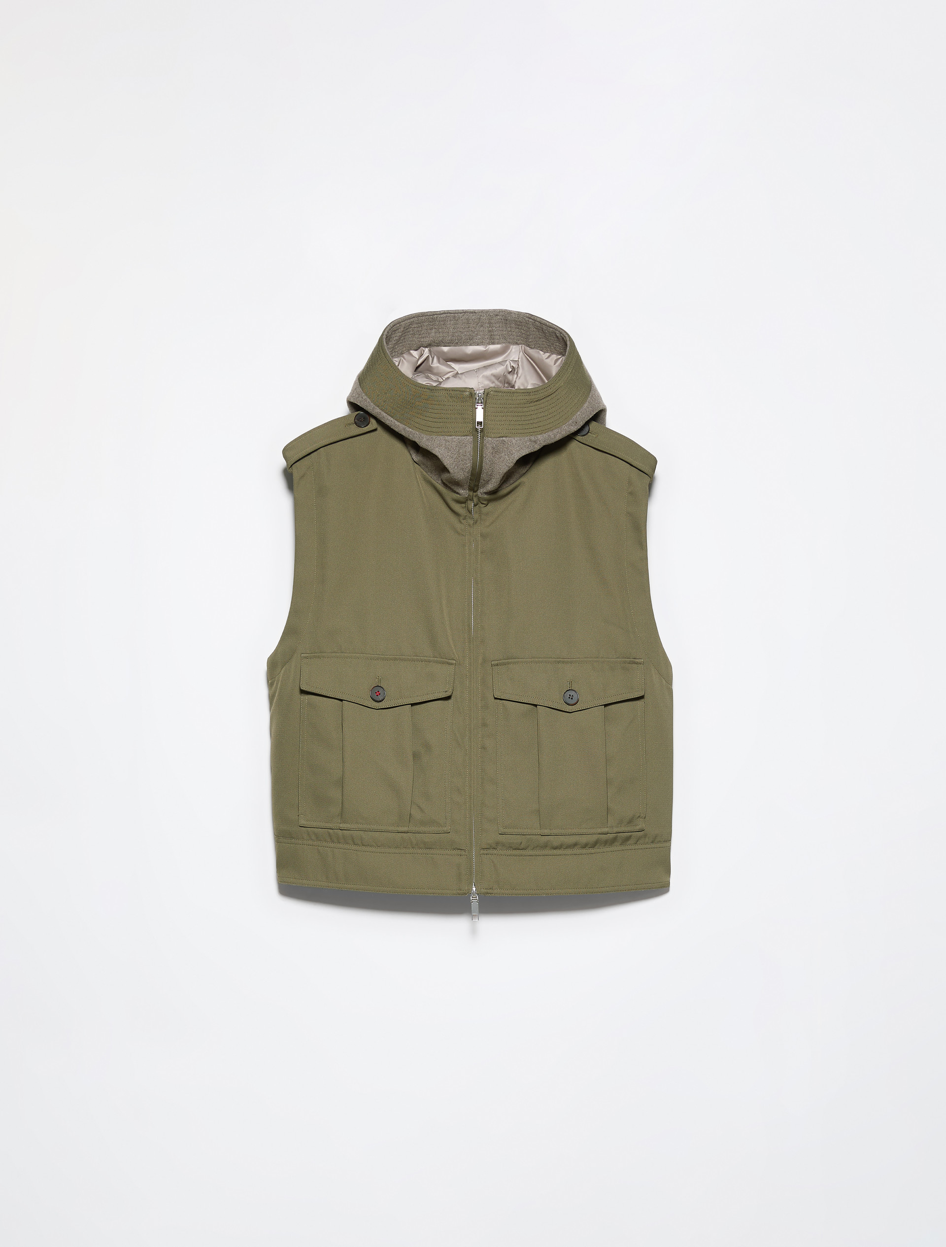 Hooded gabardine gilet - MAX&Co.