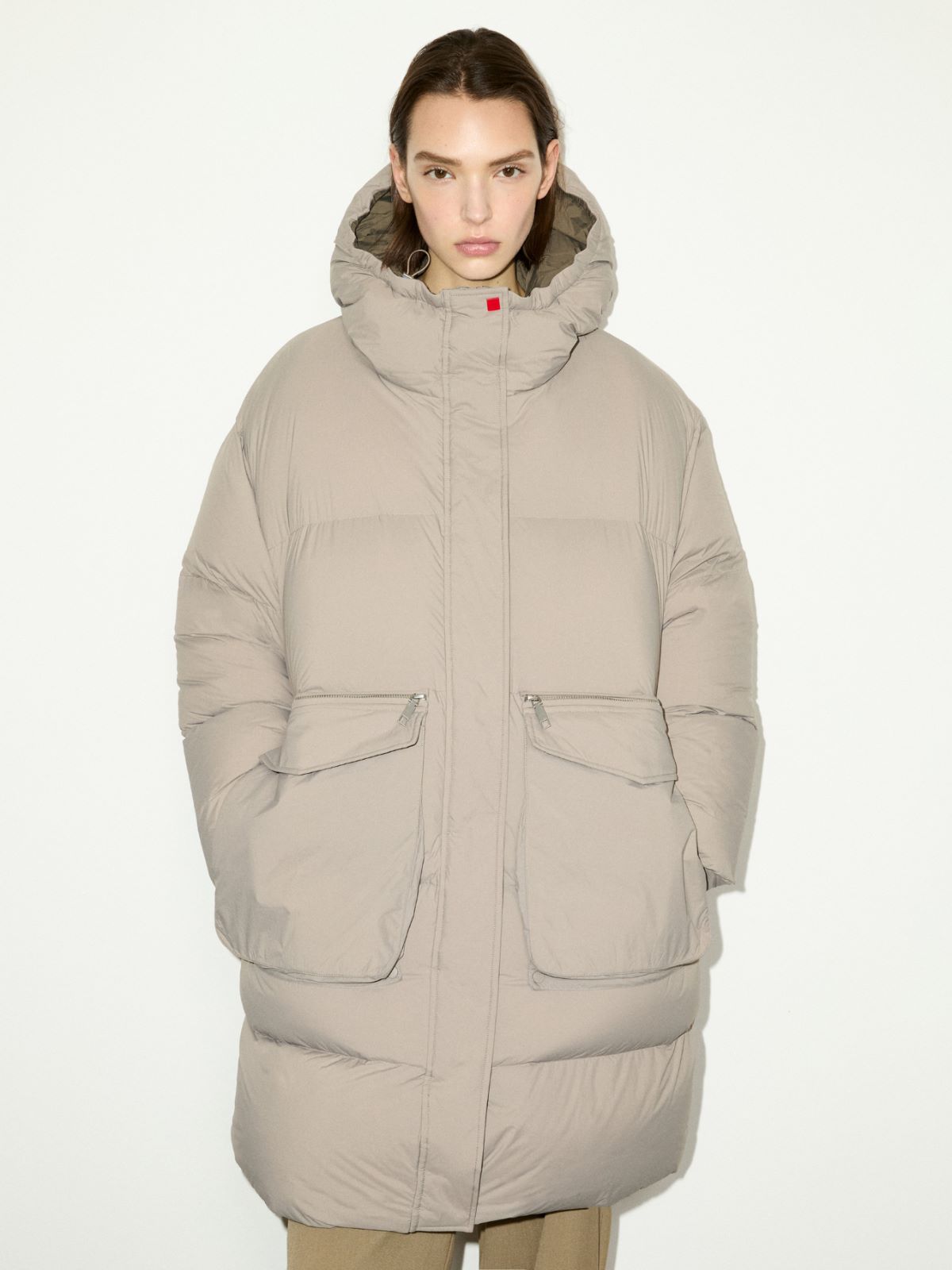 Parka de plumas extragrande con capucha - GRIS CENICIENTO - MAX&Co.