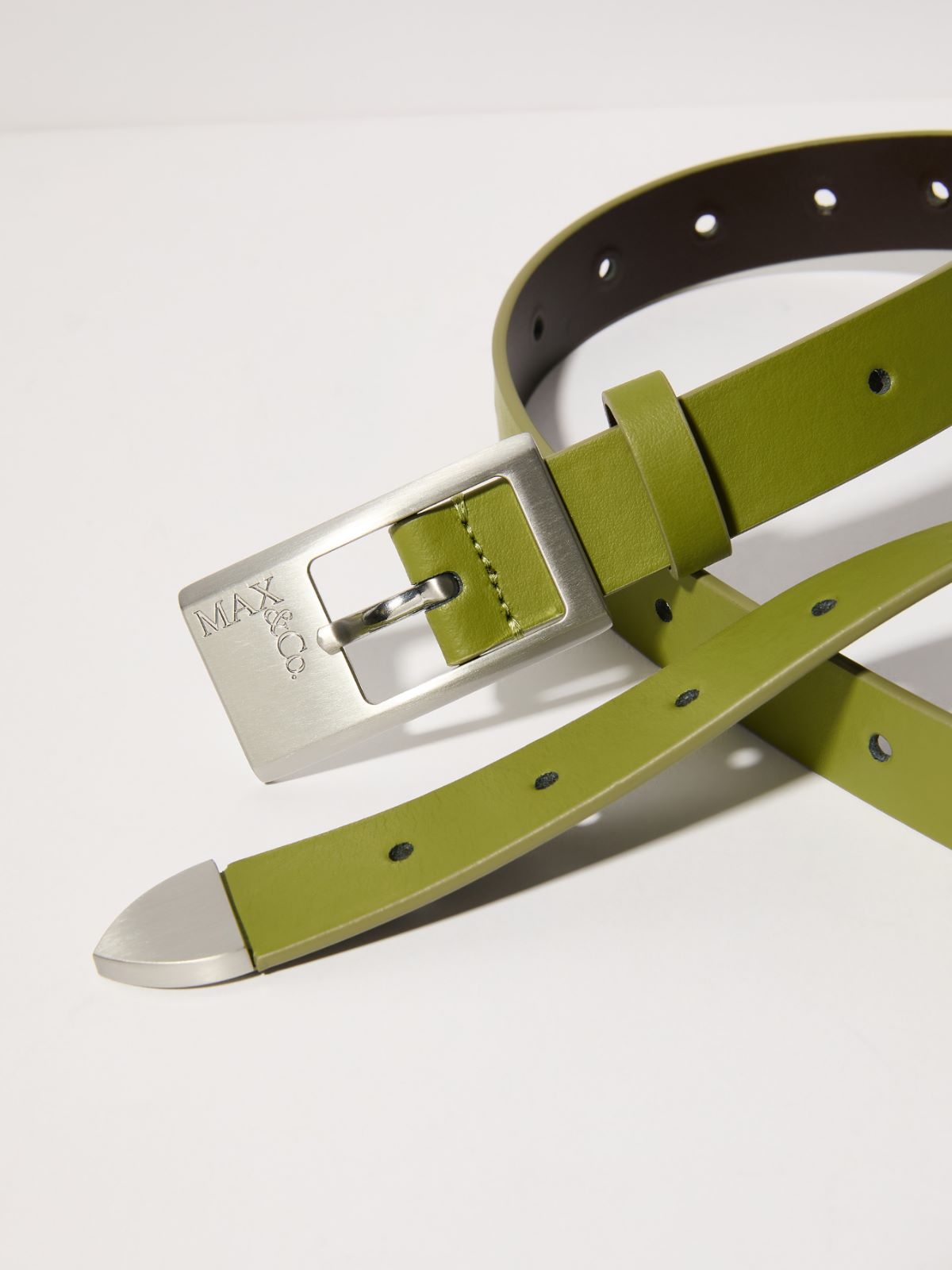 Perforated leather belt - GREEN - MAX&Co. - 2