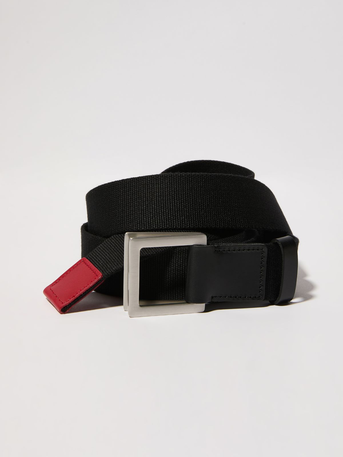 Canvas and leather belt - BLACK - MAX&Co.