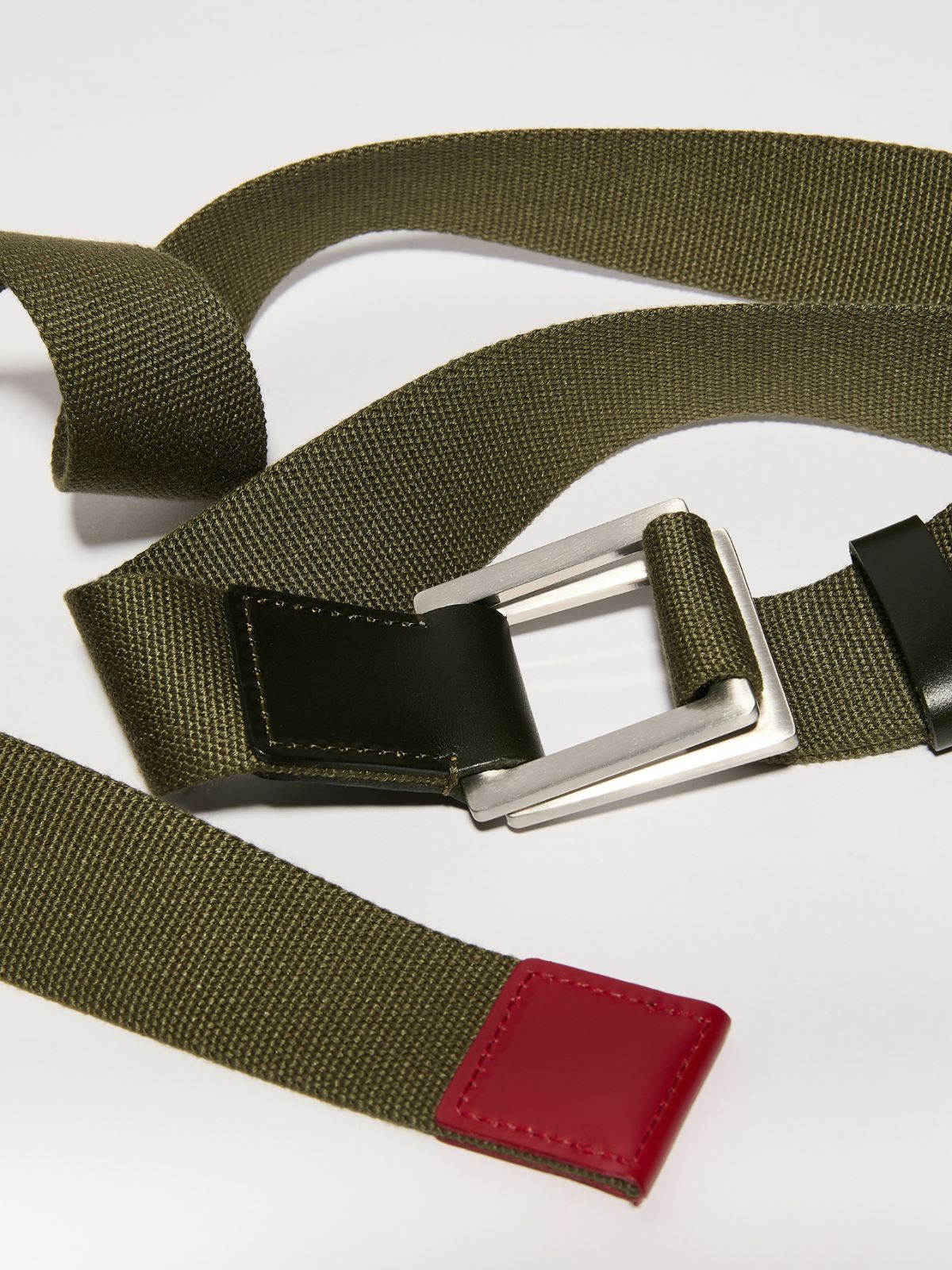 Canvas and leather belt - KAKI - MAX&Co. - 2