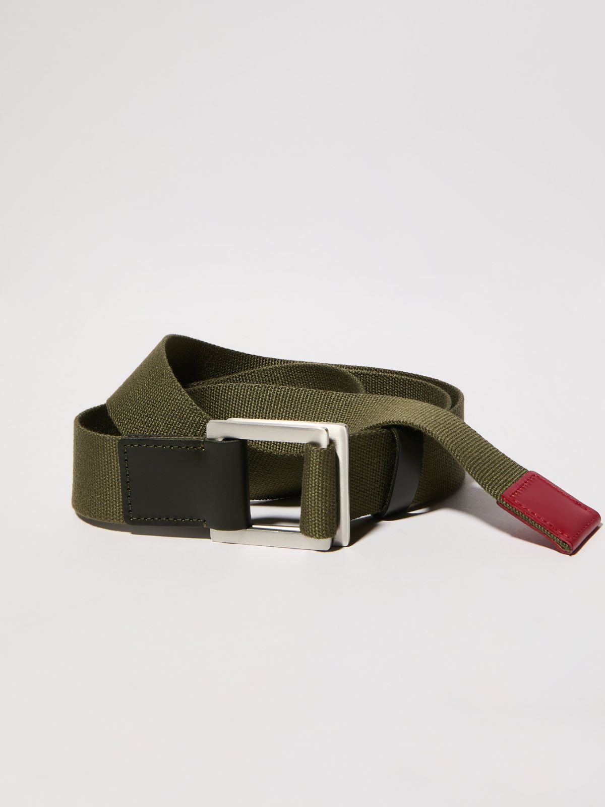 Canvas and leather belt - KAKI - MAX&Co.