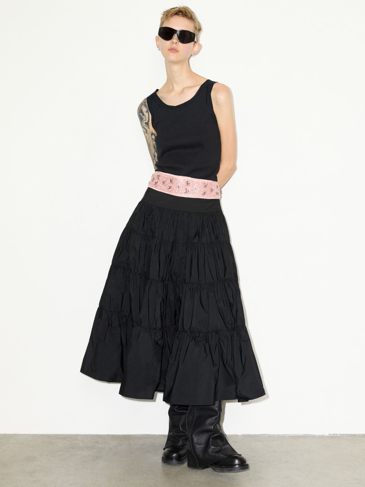Bejewelled satin belt - PINK - MAX&Co. - 4