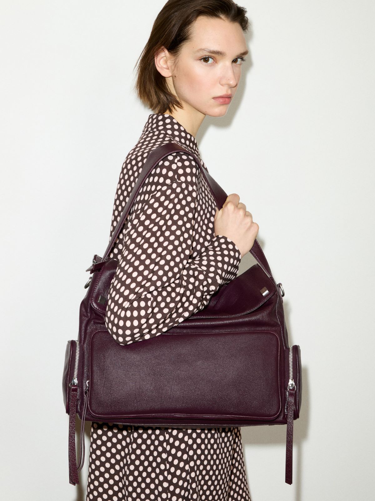 Cargobag aus Leder - AUBERGINE - MAX&Co. - 5
