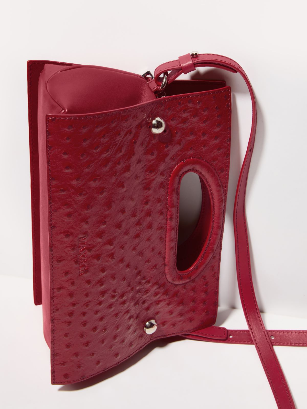 Bookbag textured-leather bag - RED - MAX&Co.
