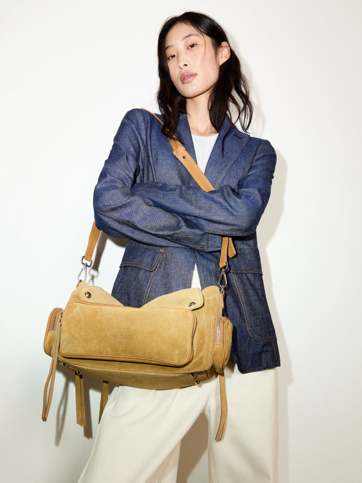Suede multipocket bag - HONEY - MAX&Co.