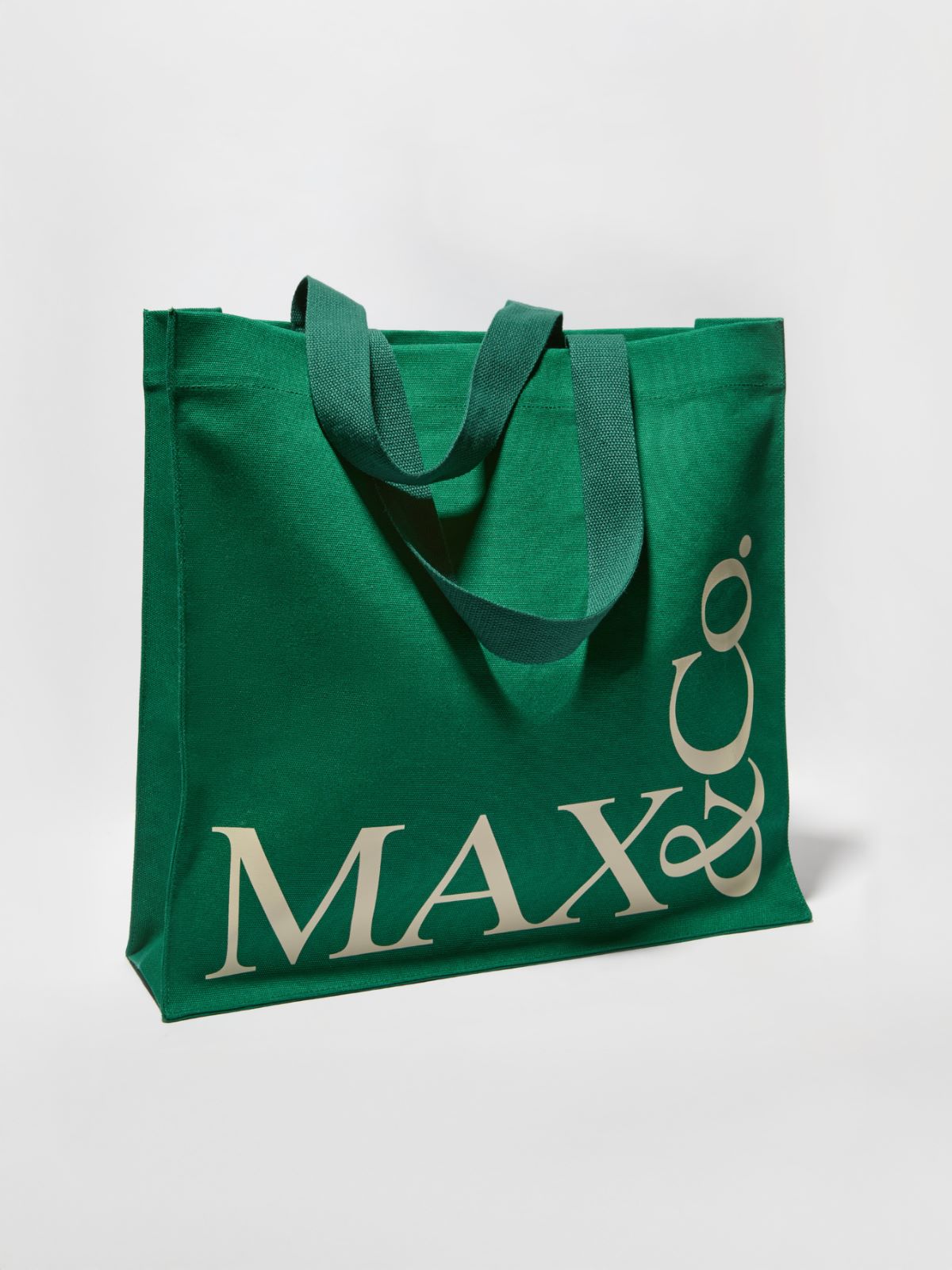 Printed canvas shopping tote - GREEN - MAX&Co.