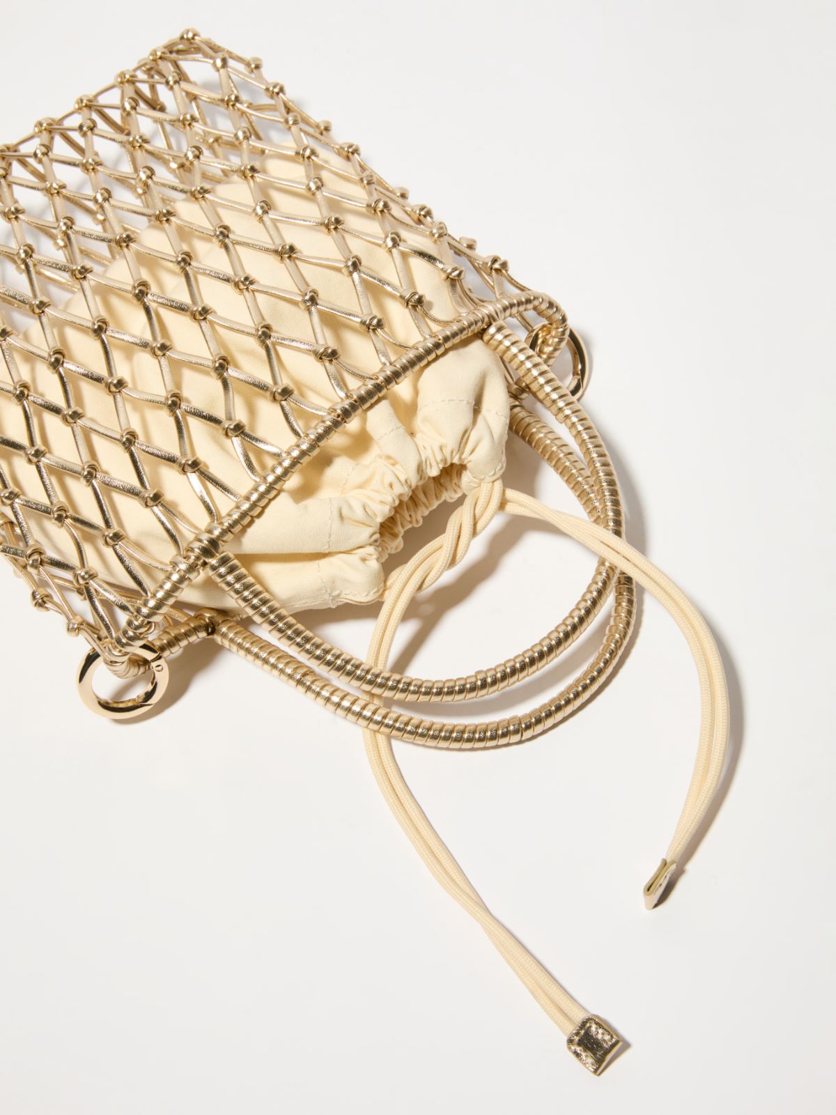 Laminated braided mini bag - GOLD - MAX&Co.