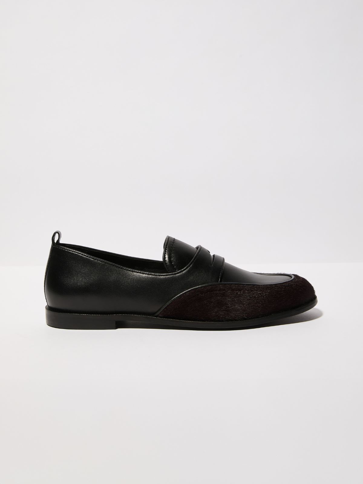 Leather and calf hair loafers - BROWN - MAX&Co. - 6