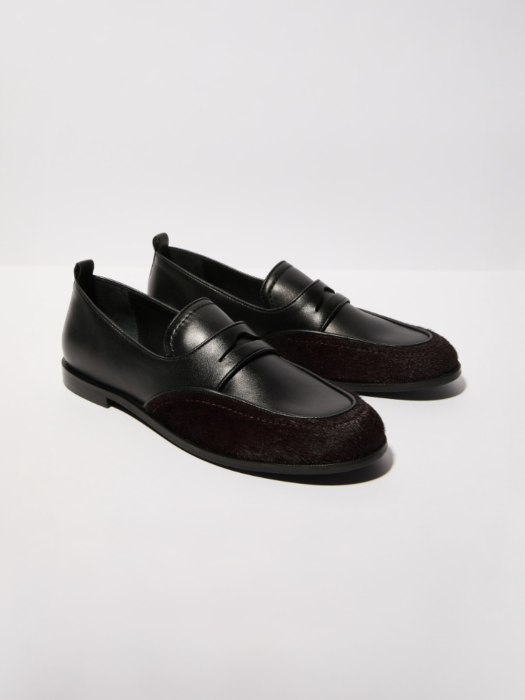 Leather and calf hair loafers - BROWN - MAX&Co. - 2