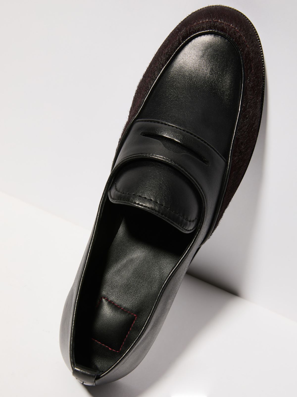 Leather and calf hair loafers - BROWN - MAX&Co. - 3