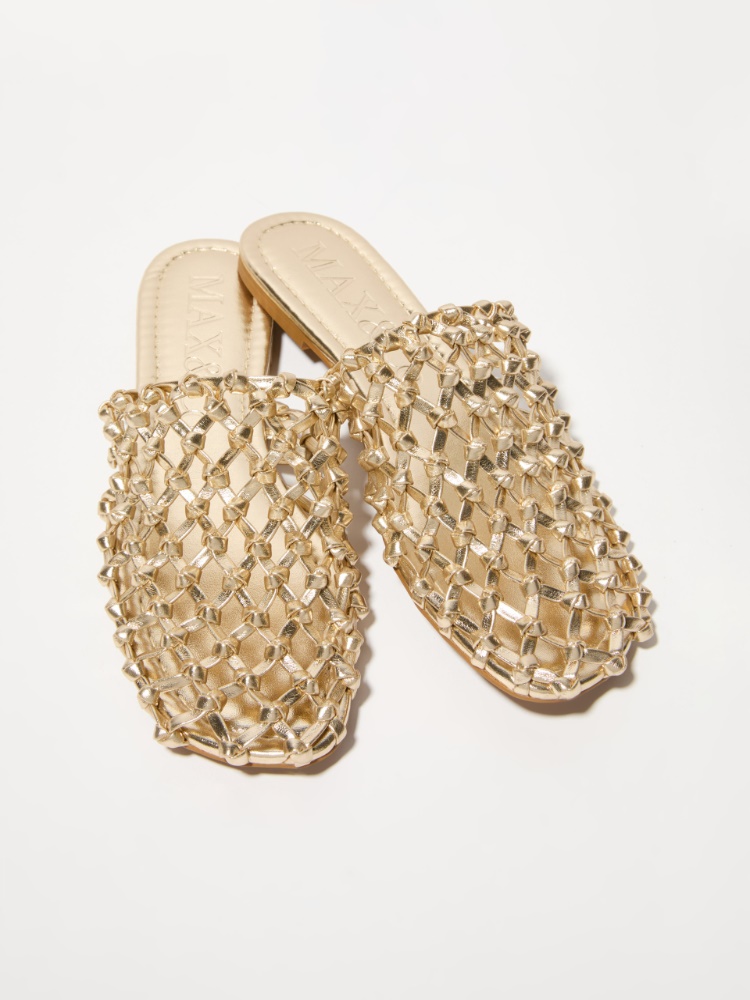 Laminated braided flat mules - MAX&Co.