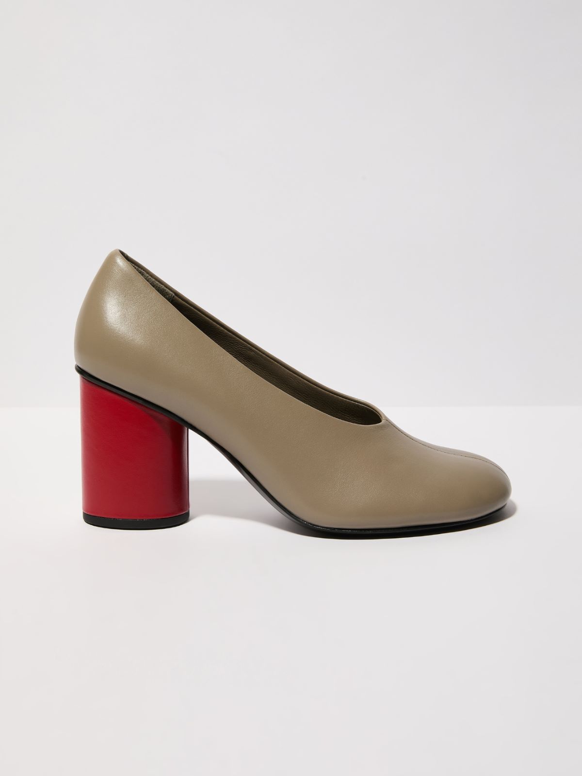 Colour-blocked leather pumps - GREY - MAX&Co. - 6