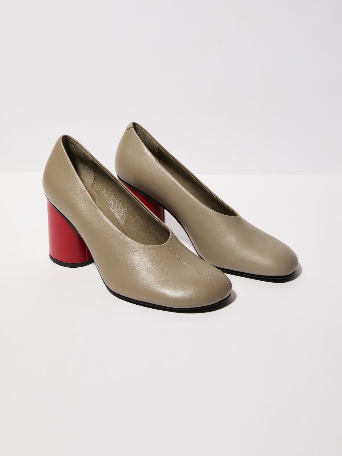 Colour-blocked leather pumps - GREY - MAX&Co. - 2
