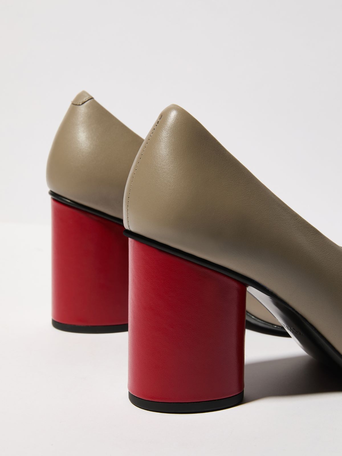 Colour-blocked leather pumps - GREY - MAX&Co. - 3