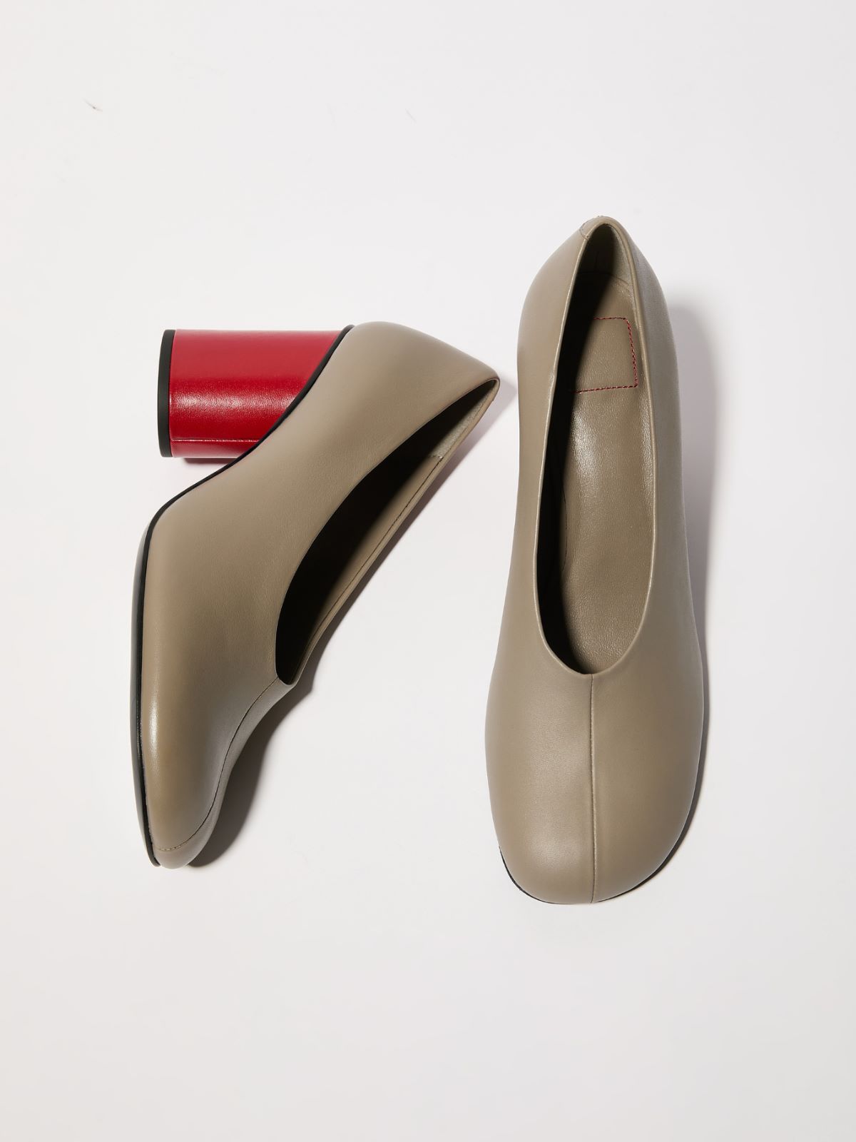 Colour-blocked leather pumps - GREY - MAX&Co.