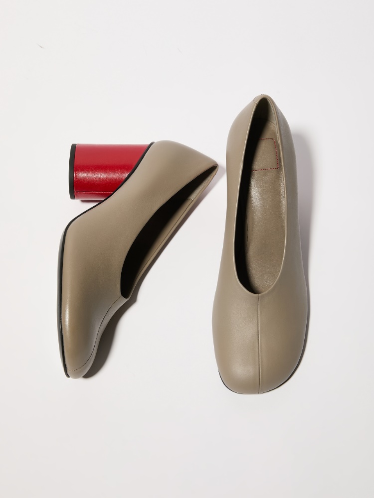 Colour-blocked leather pumps - GREY - MAX&Co.