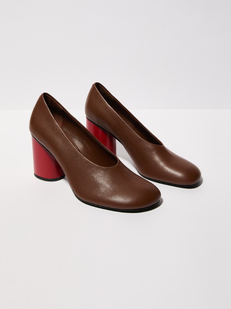 Colour-blocked leather pumps - TOBACCO - MAX&Co. - 2