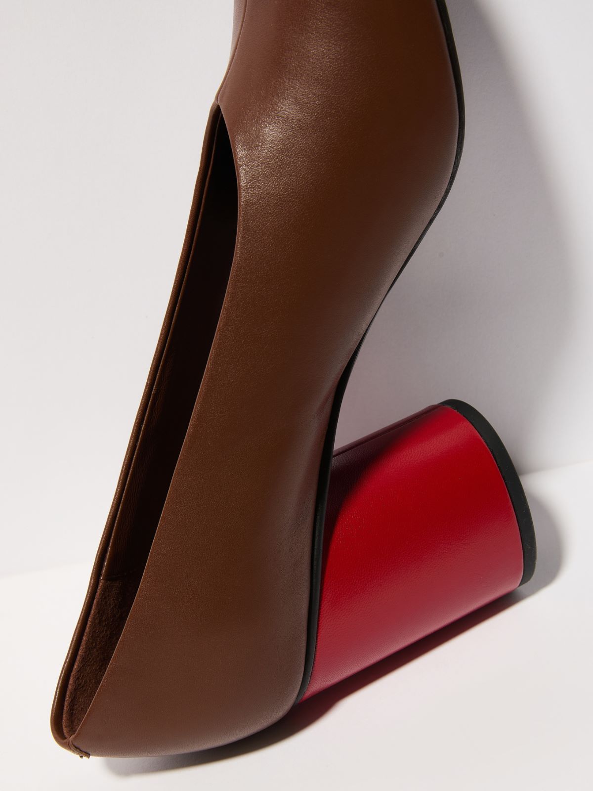 Colour-blocked leather pumps - TOBACCO - MAX&Co. - 3