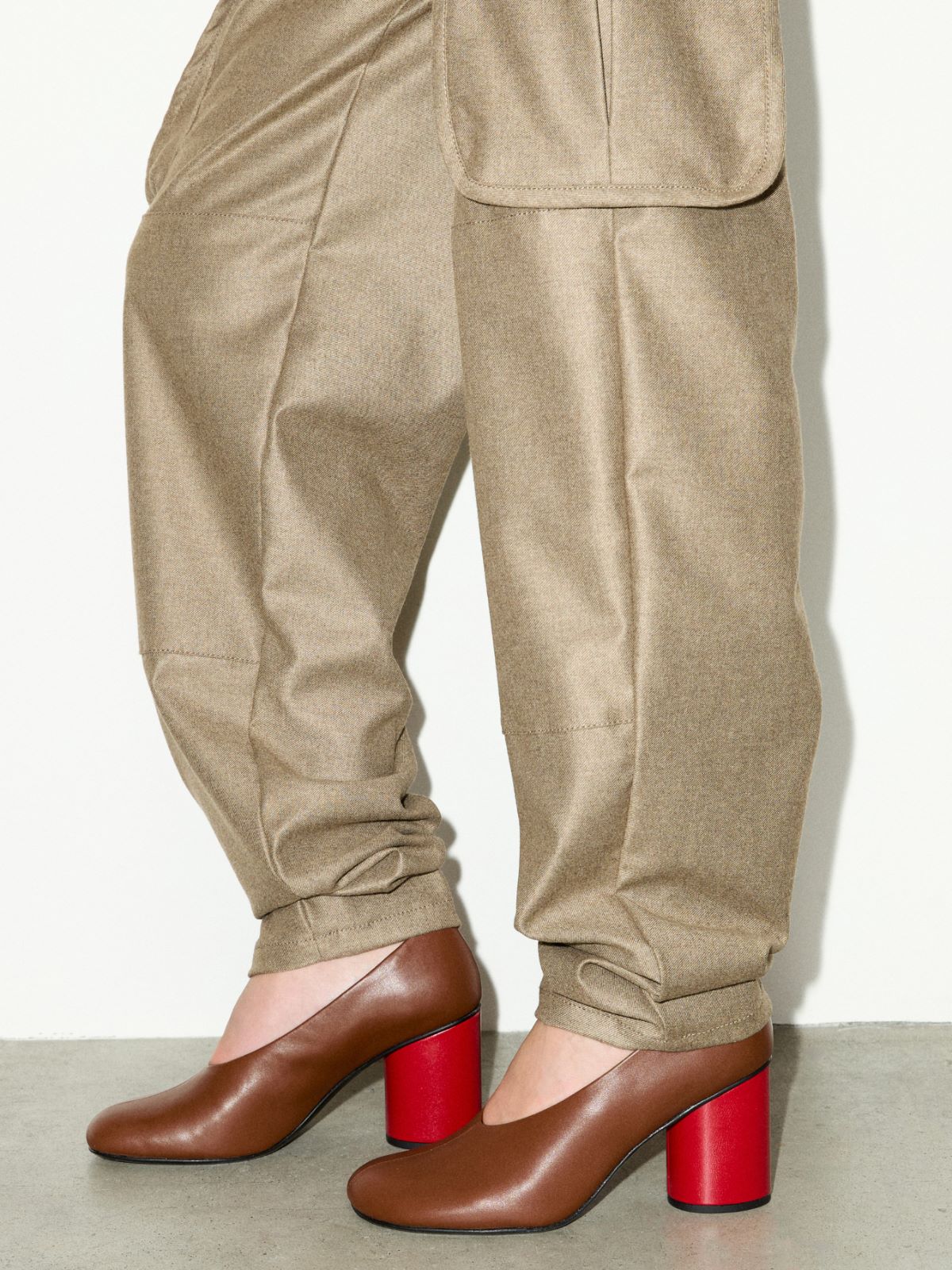 Colour-blocked leather pumps - TOBACCO - MAX&Co. - 4