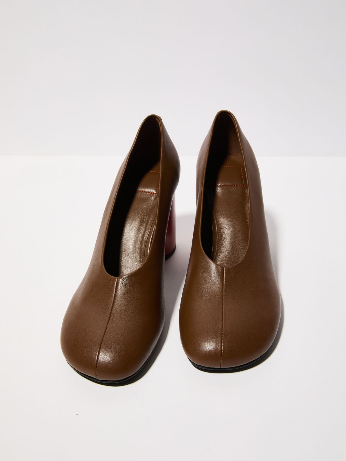 Colour-blocked leather pumps - TOBACCO - MAX&Co.