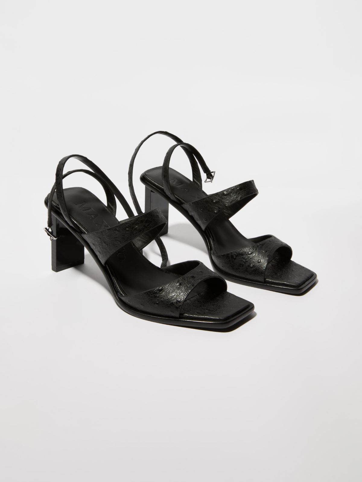 Textured leather sandals - BLACK - MAX&Co. - 2