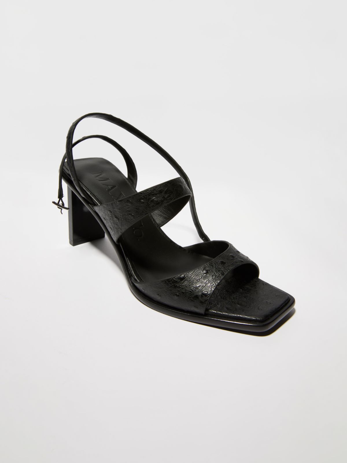 Textured leather sandals - BLACK - MAX&Co. - 3