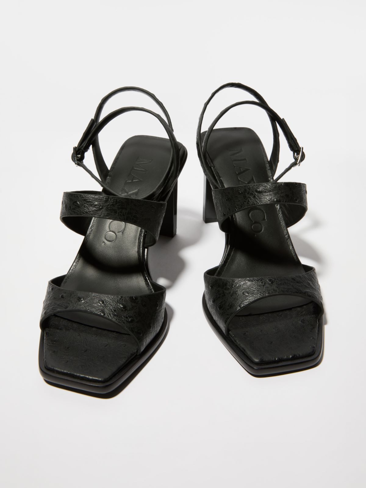 Textured leather sandals - BLACK - MAX&Co.