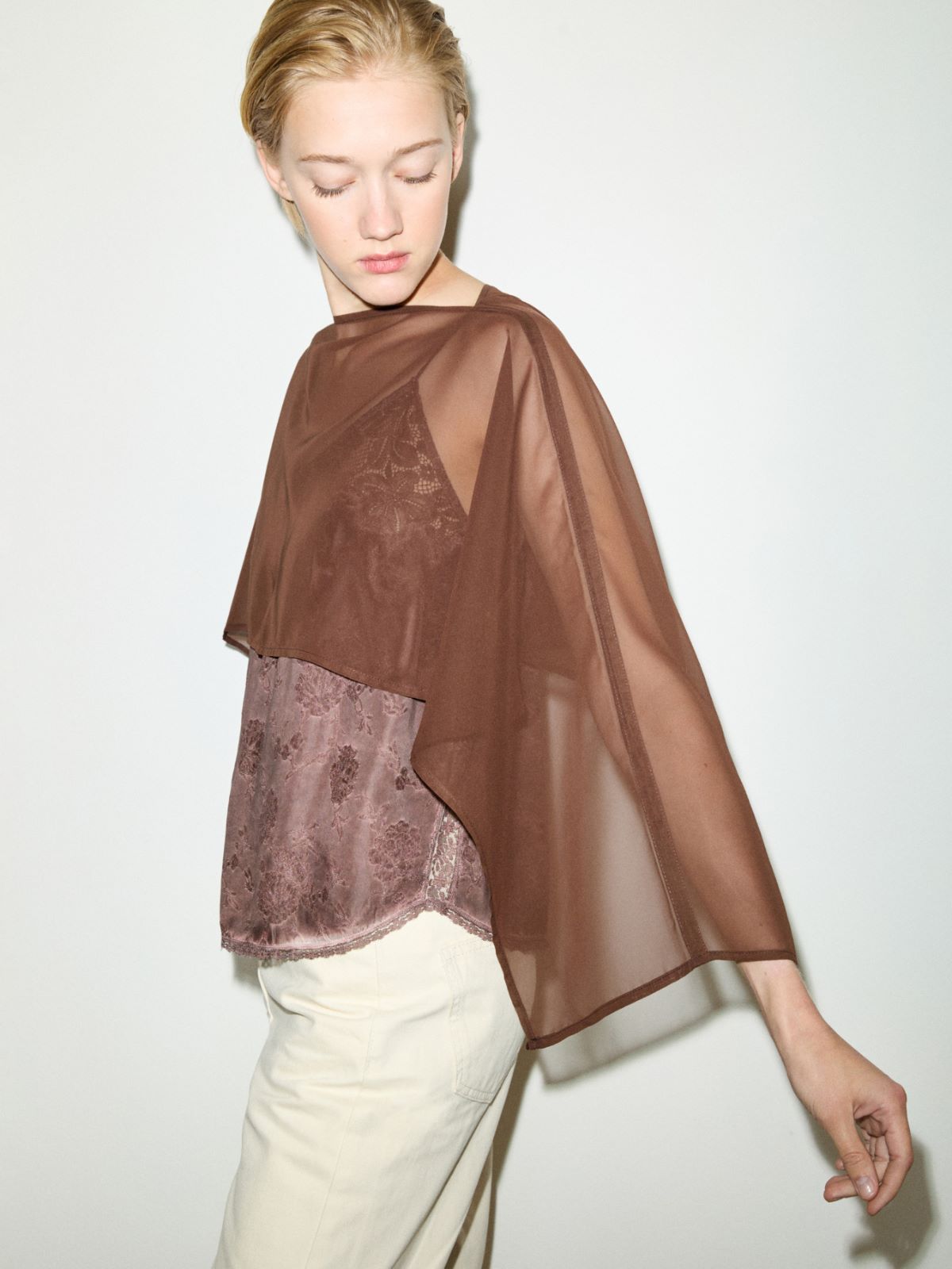 Chiffon shrug - BROWN - MAX&Co.