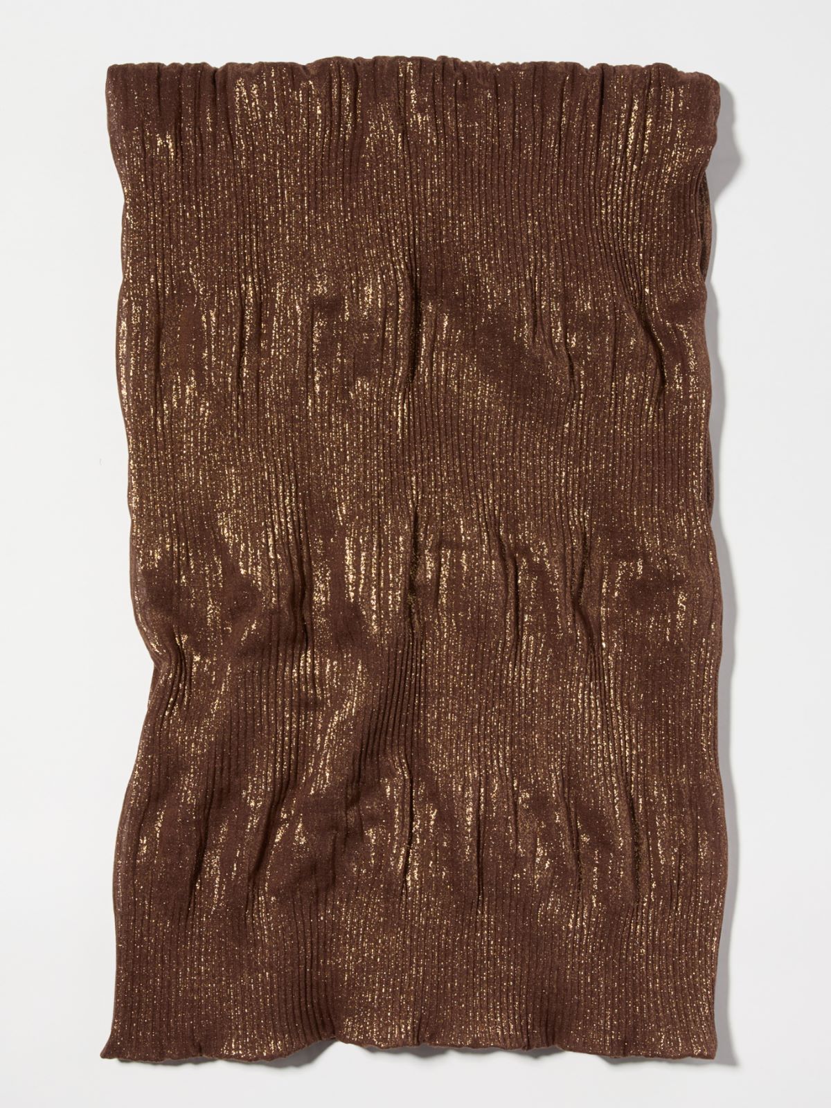 Laminated pleated gauze stole - CHOCOLATE - MAX&Co.