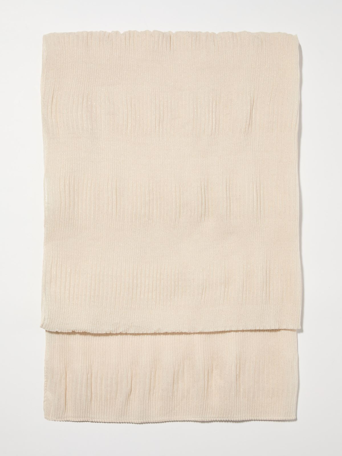 Laminated pleated gauze stole - CREAM - MAX&Co.