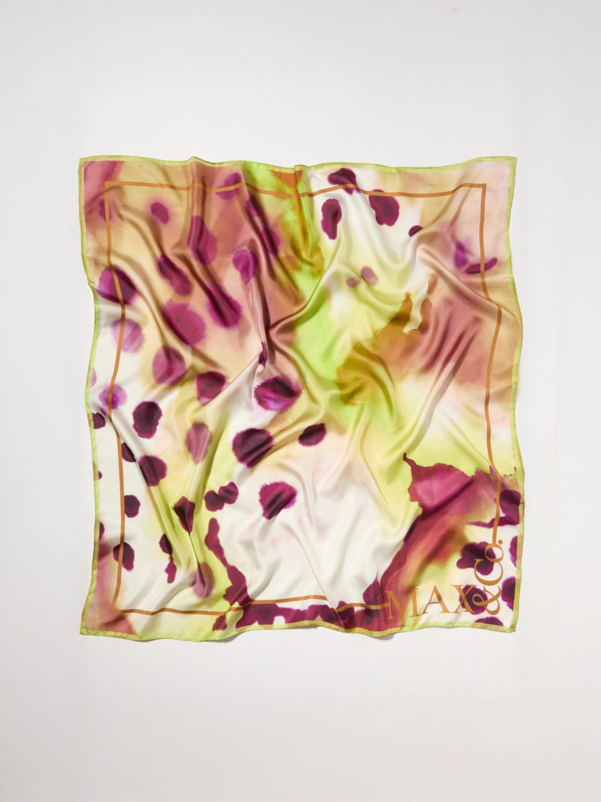 Silk-twill scarf - APPLE GREEN - MAX&Co.