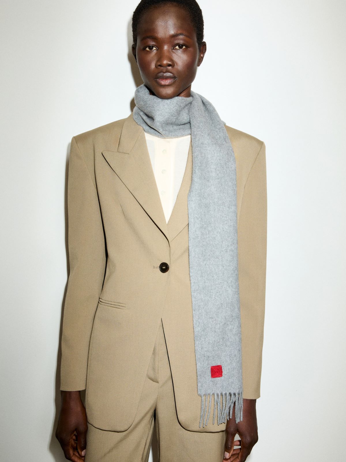 Wool and cashmere scarf - GREY - MAX&Co.