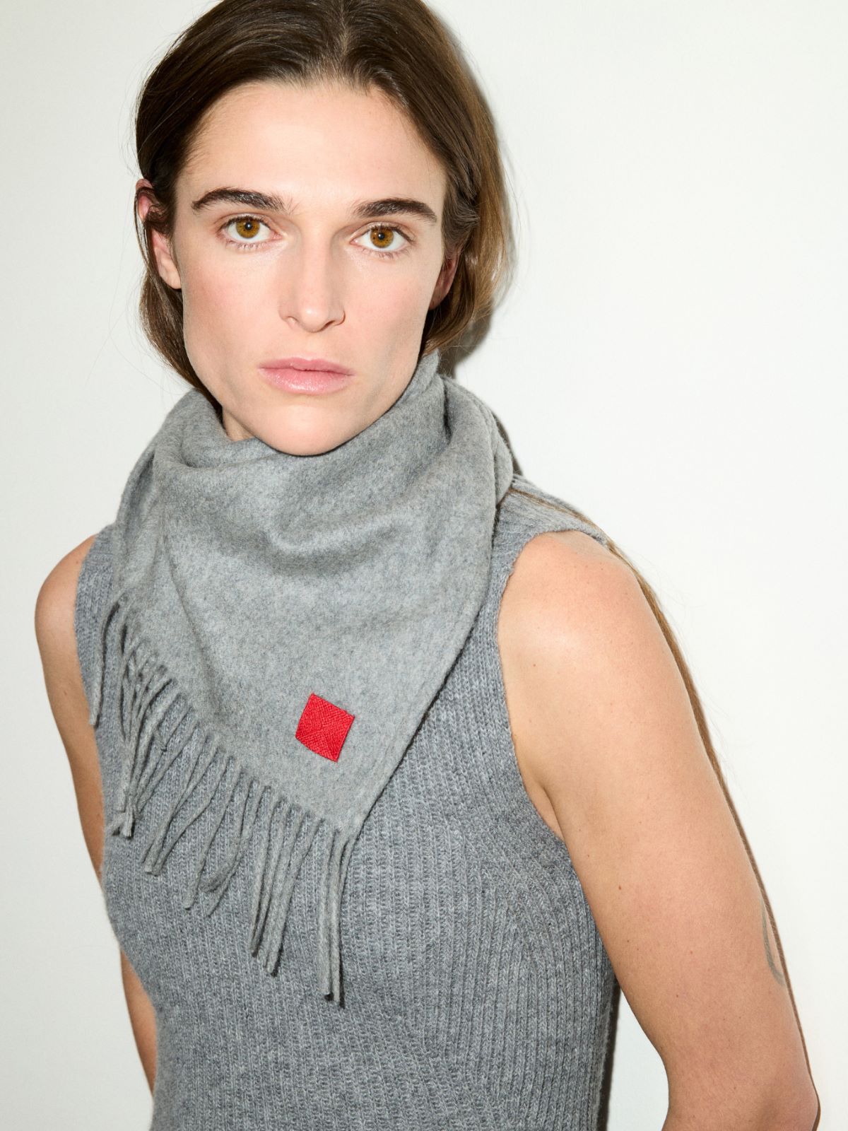 Wool and cashmere scarf - GREY - MAX&Co.
