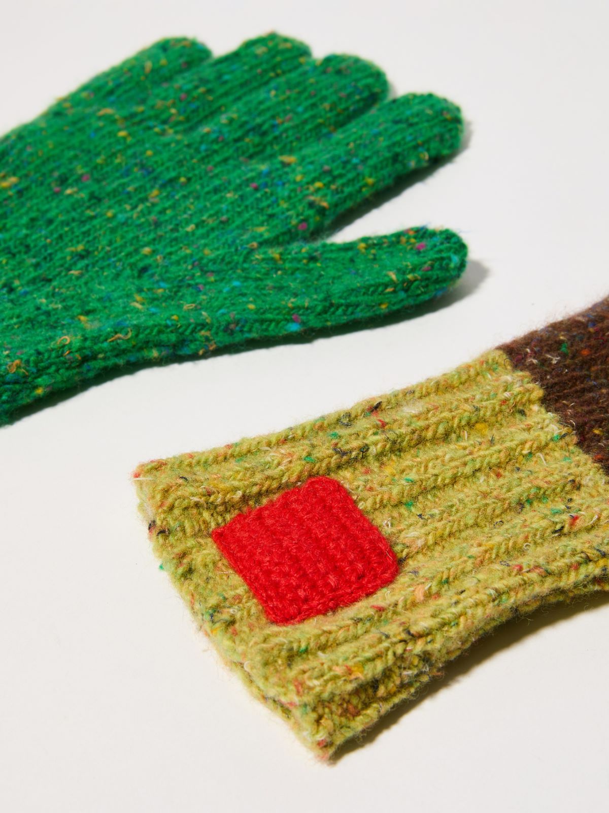 Colour-blocked wool gloves - BROWN - MAX&Co. - 2