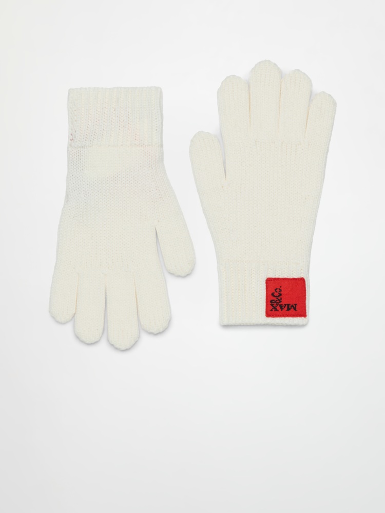 Gants en laine mélangée avec patch KID - CREME - MAX&Co.