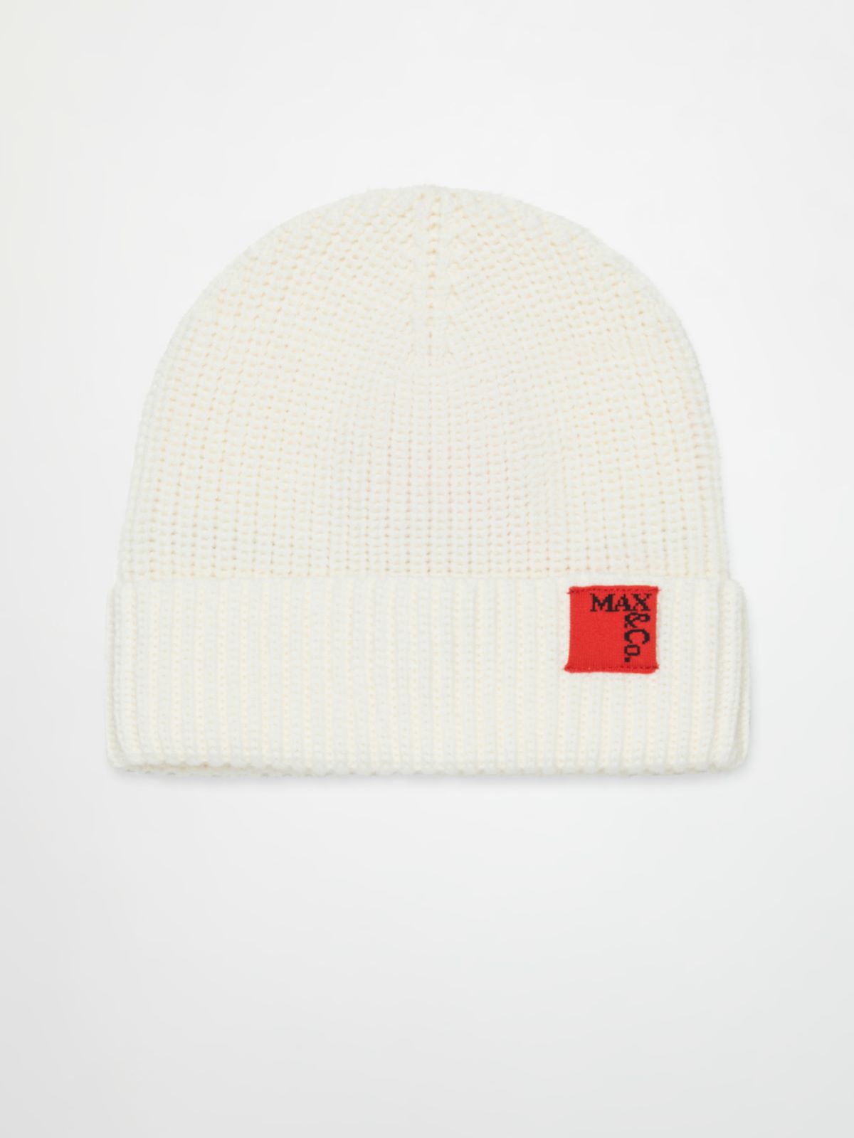 Bonnet en laine mélangée avec écusson KID - CREME - MAX&Co.