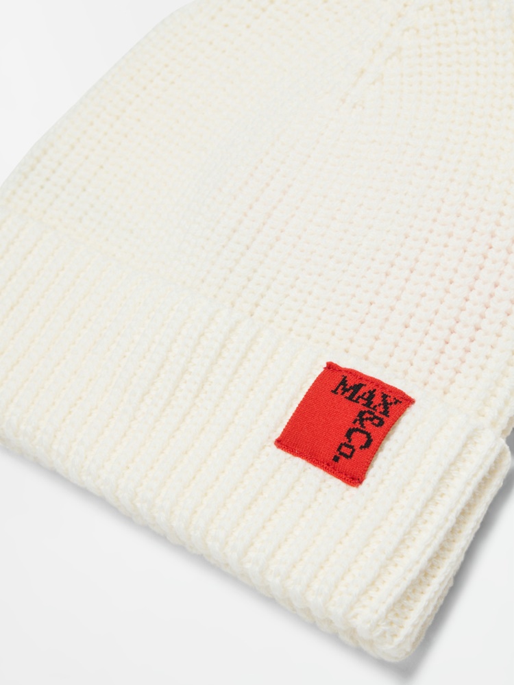 Bonnet en laine mélangée avec écusson KID - CREME - MAX&Co. - 3