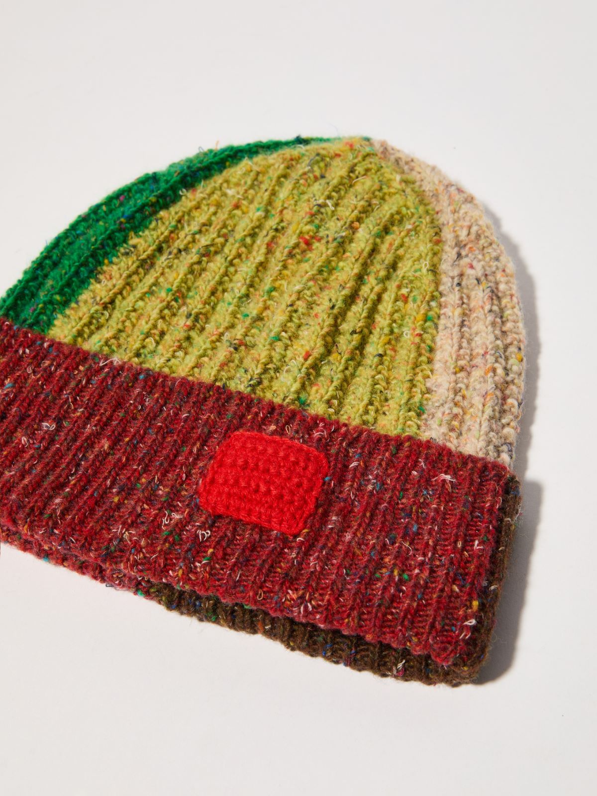 Colour-blocked wool beanie hat - GREEN - MAX&Co. - 2