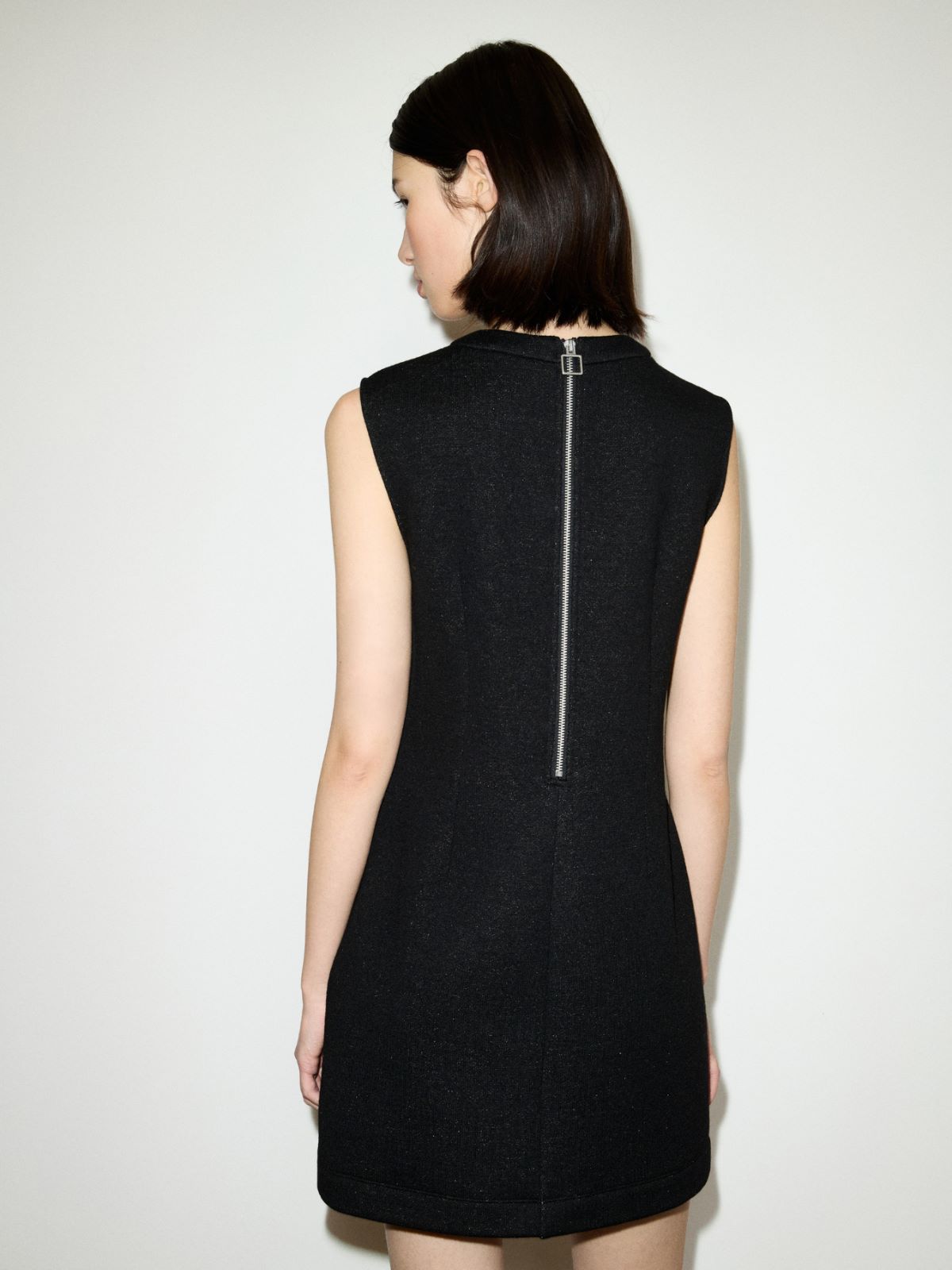 Tweed-jersey mini dress - BLACK - MAX&Co. - 2