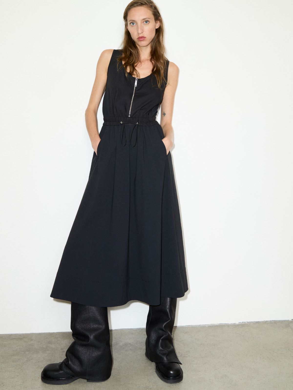 Technical-jersey midi dress - BLACK - MAX&Co.