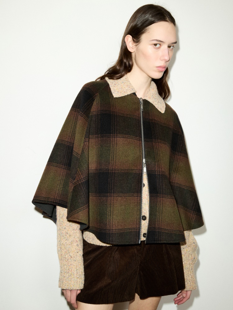 Reversible double-faced cape - GREEN - MAX&Co. - 5