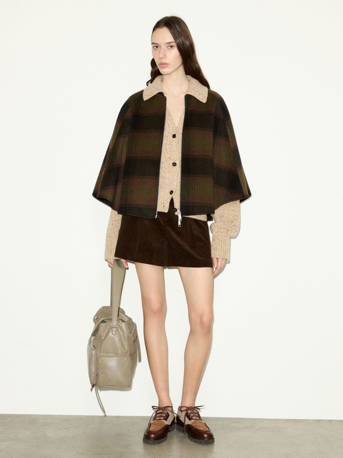 Reversible double-faced cape - GREEN - MAX&Co. - 4
