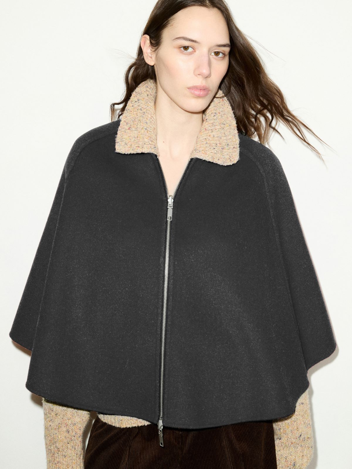 Reversible double-faced cape - GREEN - MAX&Co. - 6
