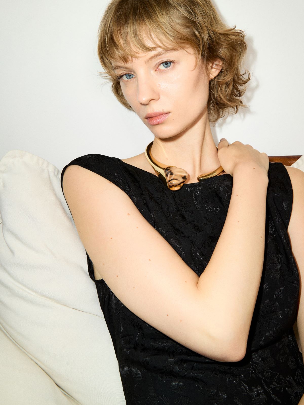 Metal and resin choker - CHOCOLATE - MAX&Co.